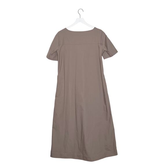 COS Long Cotton A-Line Column Maxi Dress size 8 Medium Mole Gray - Picture 10 of 13